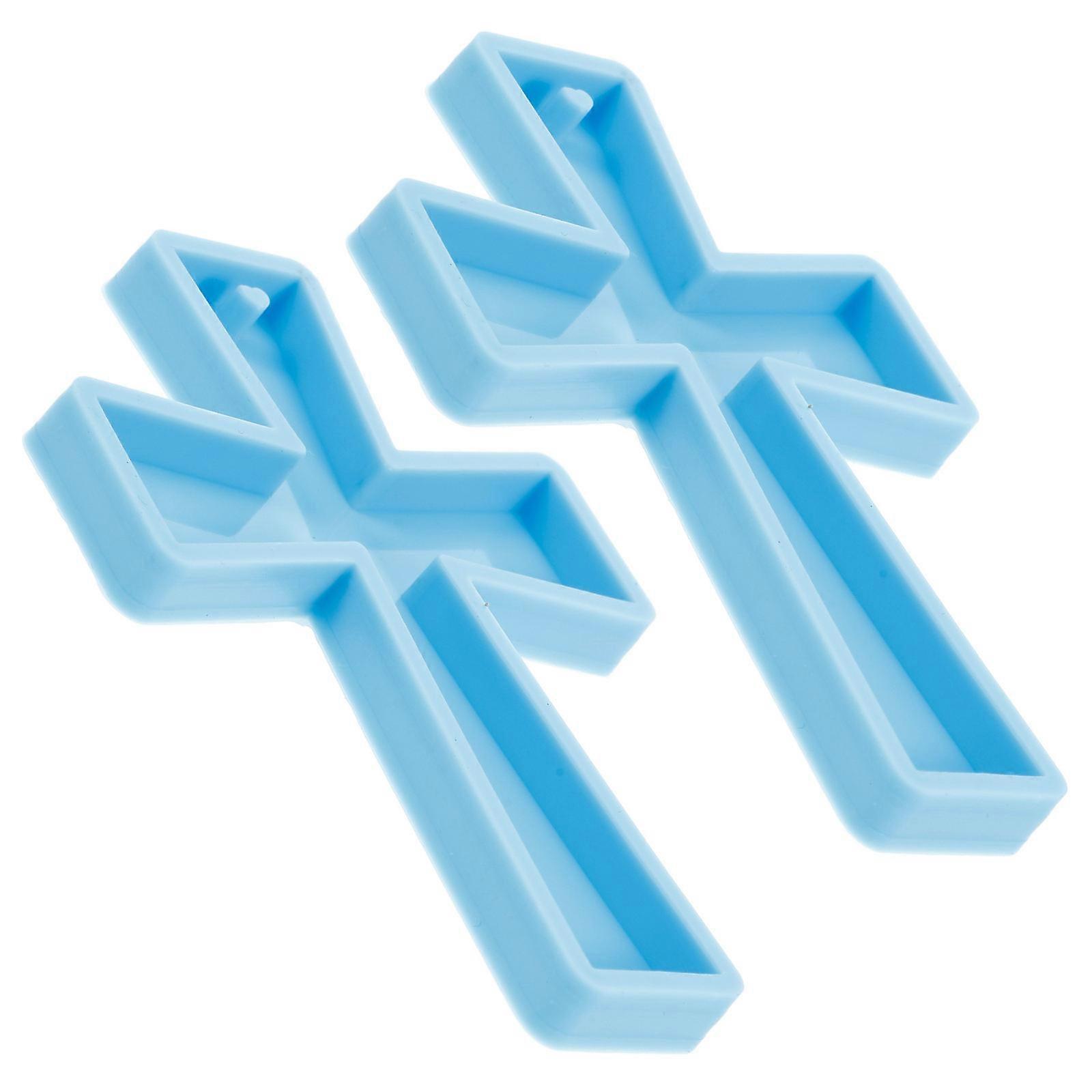 Cross Shape Silicone Mold for DIY Epoxy Craft Making 2Pcs Kit