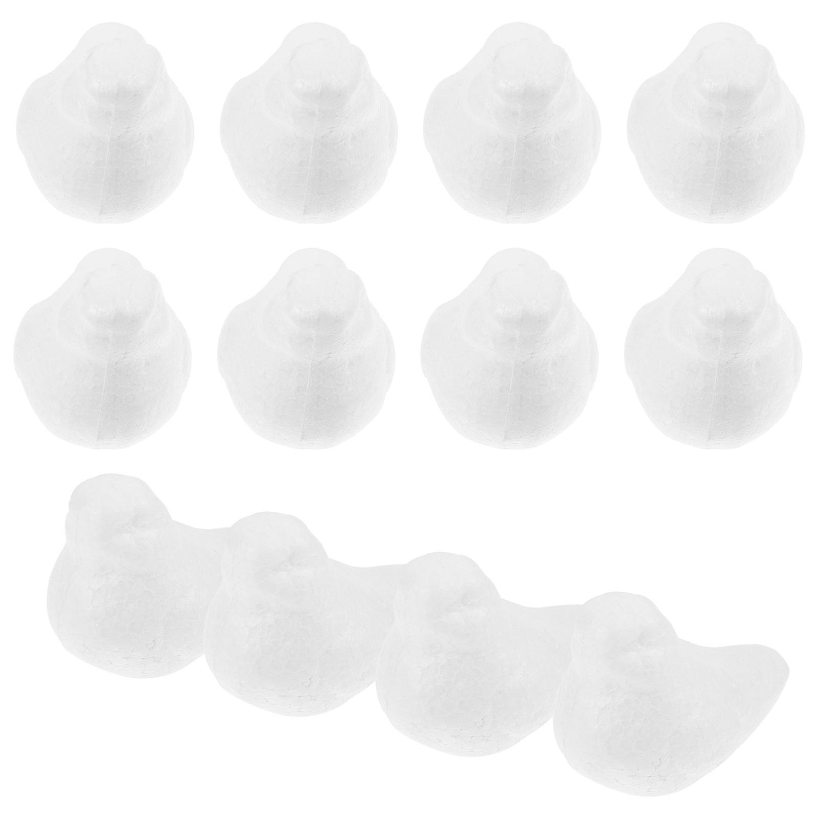 Artificial Bird Decoration 12Pcs White Foam Birds Shape For Children And Artists Crafting Projects