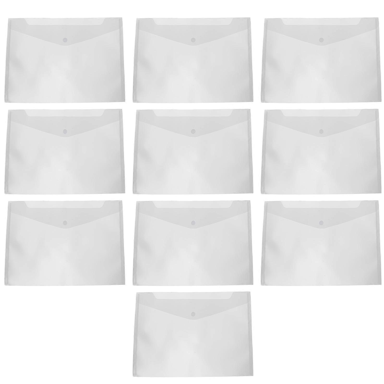 Transparent A4 Files Bag for Document Storage 10Pcs Plastic File Folders
