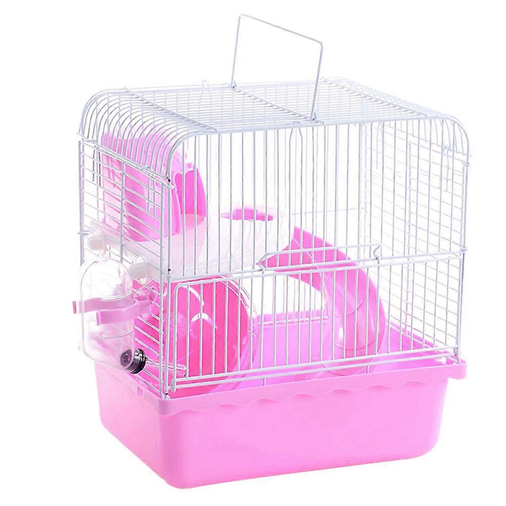 Pet Hamster House 1PC Castle Small Pet Cage Indoor Use Pink Easy To Clean