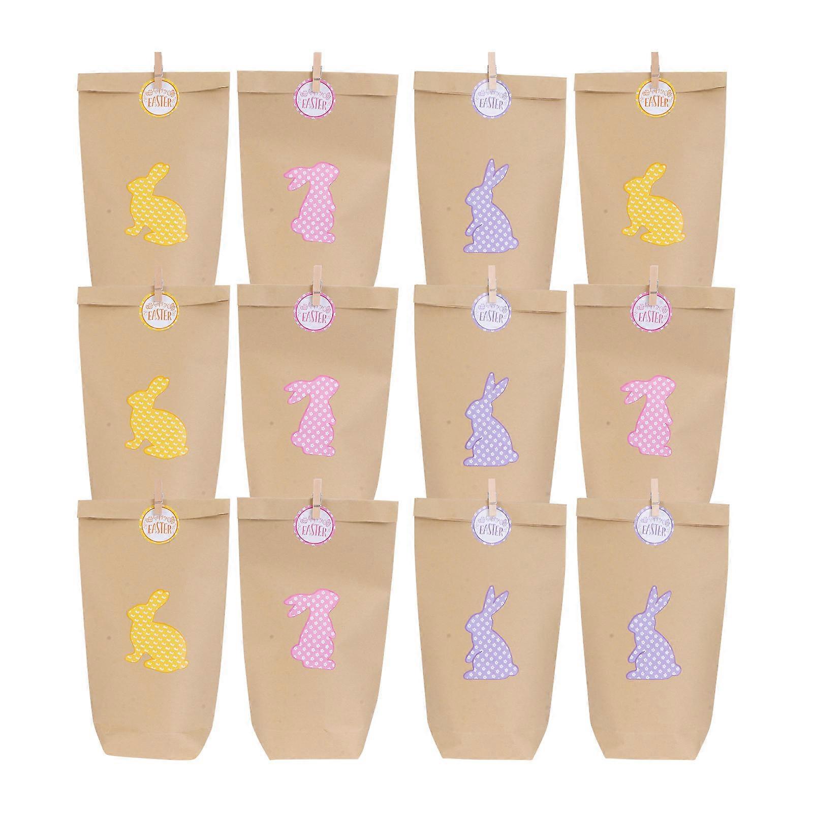 Brown Candy Gift Bag Suitable For Party Gifting Featuring Easter Theme 23*12cm 12 Sets