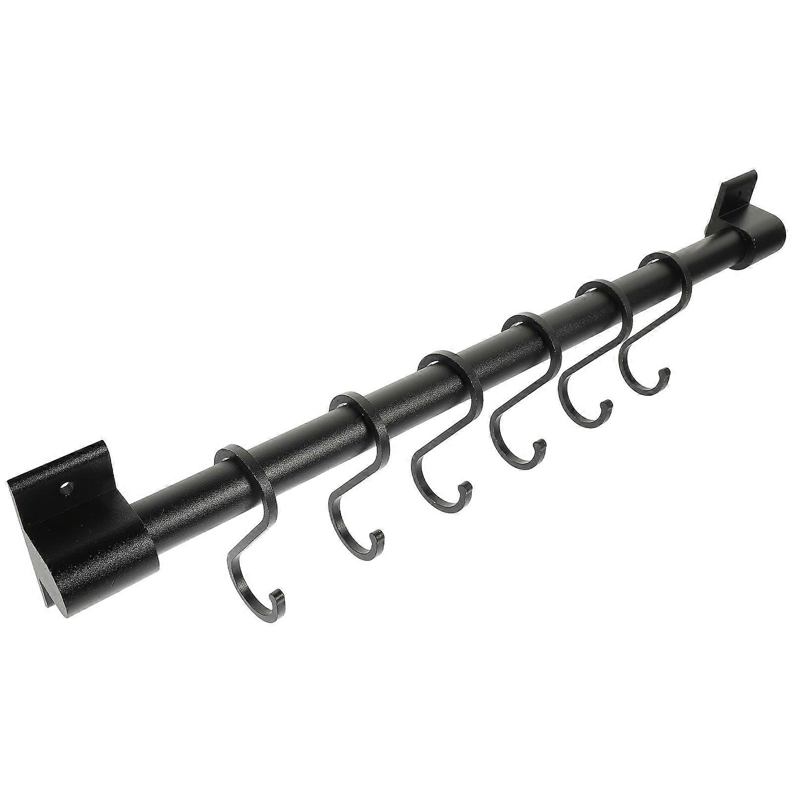 Wall-Mounted Hook Kitchen Utensil Hanger for Organizing 4Pcs Black Hooks