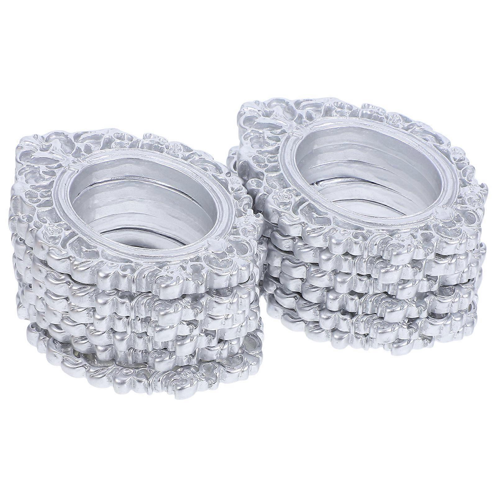 Mini Resin Vintage Picture Frames for DIY Projects 36Pcs Silver Oval