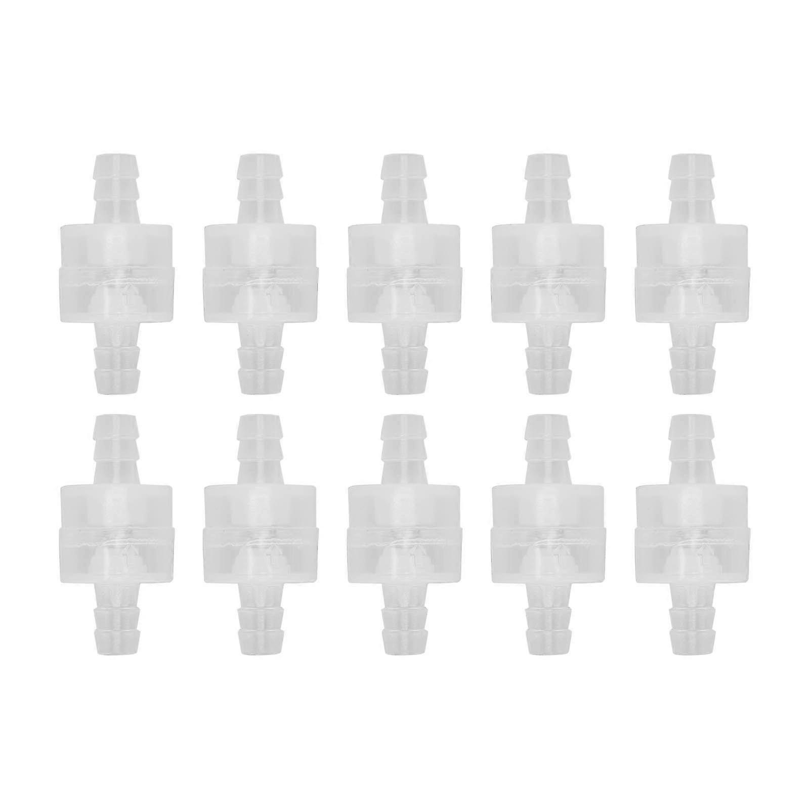 10 Pcs 1 Way Check Valve Translucent Water Stop Hose Check Valve with Spring for Chemical Industry 8mm/0.3in