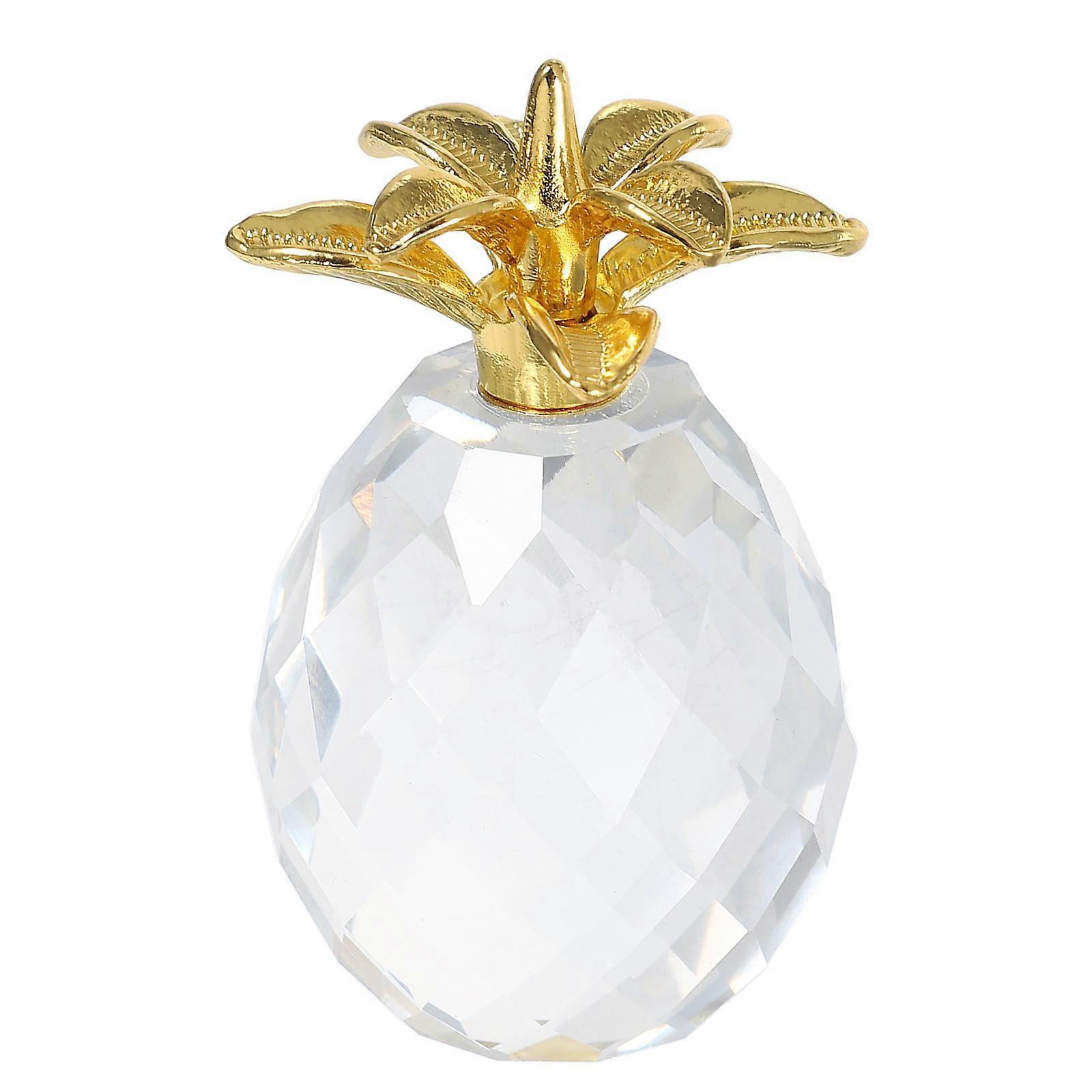 Crystal Pineapple Statue for Decoration 4Pcs Transparent Tabletop Ornament