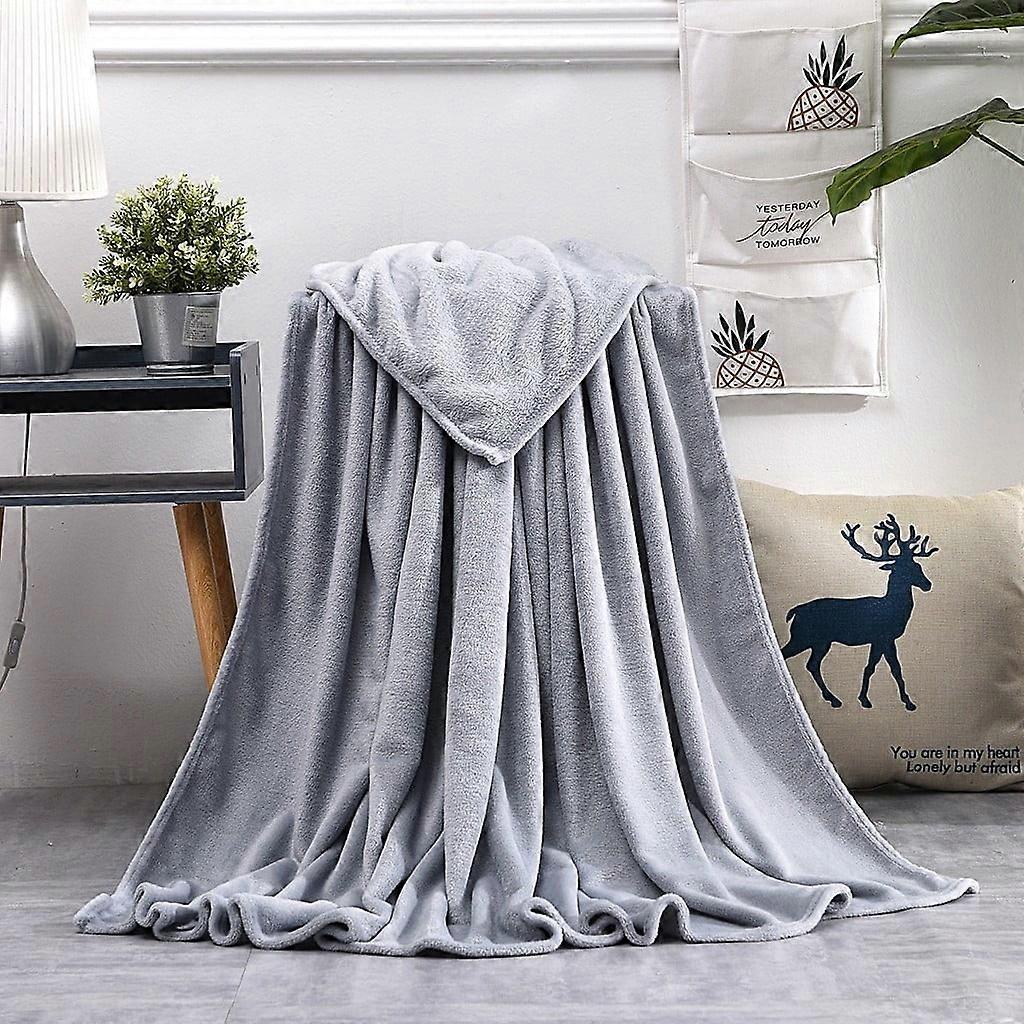 JeashCHAT Super Soft Warm Solid Warm Micro Plush Fleece Blanket Throw Rug Sofa Bedding Clearance
