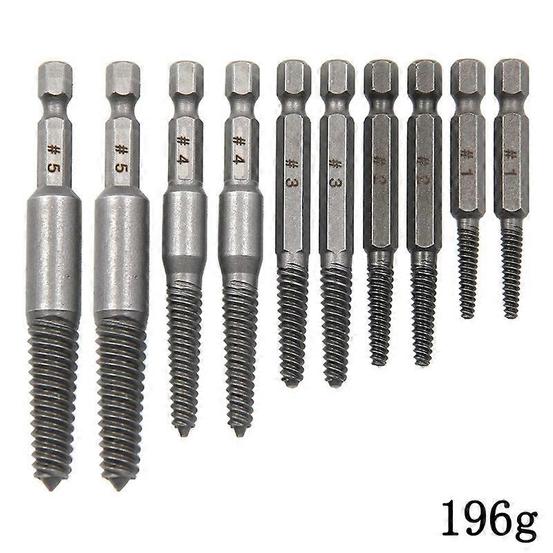 10pc Hexagonal Shank Broken Head Screw Extractor Screw Broken Head Screwdriver for Taking out Electric Drill Tool Set