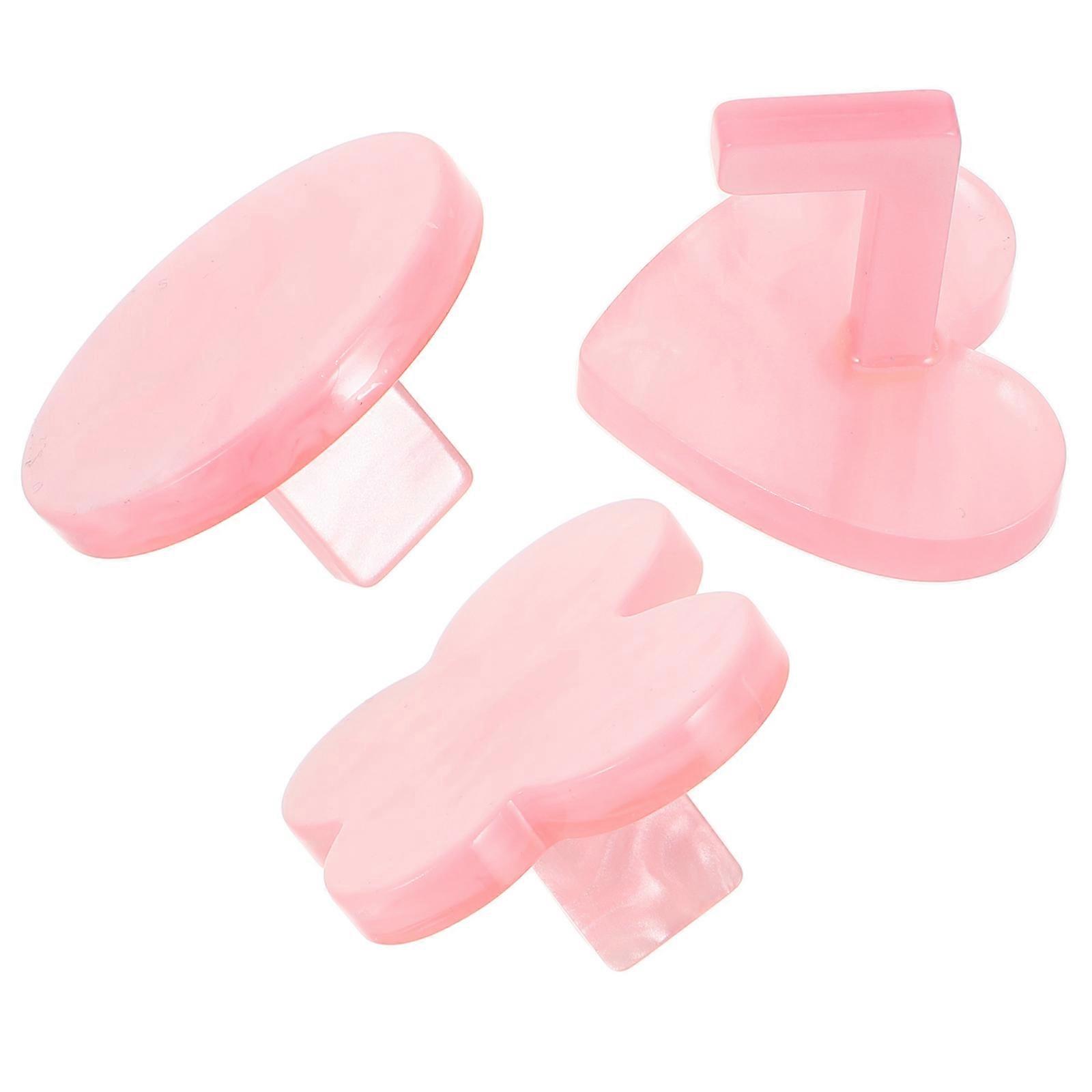 Nail Art Practice Holder 3Pcs For Nail Art Beginners With Heart Base Convenient Design Durable Acrylic Pink