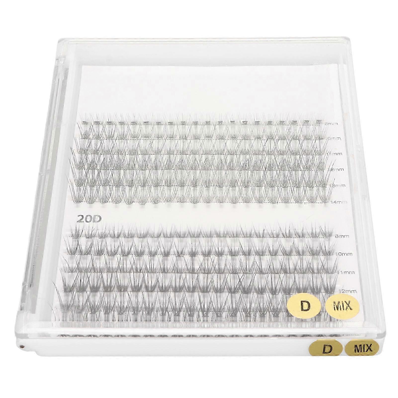 Enhanced 240pcs False Eyelash Extensions Kit with 12 Rows, Varied Lengths, Flat Roots & Tapered Ends Mix