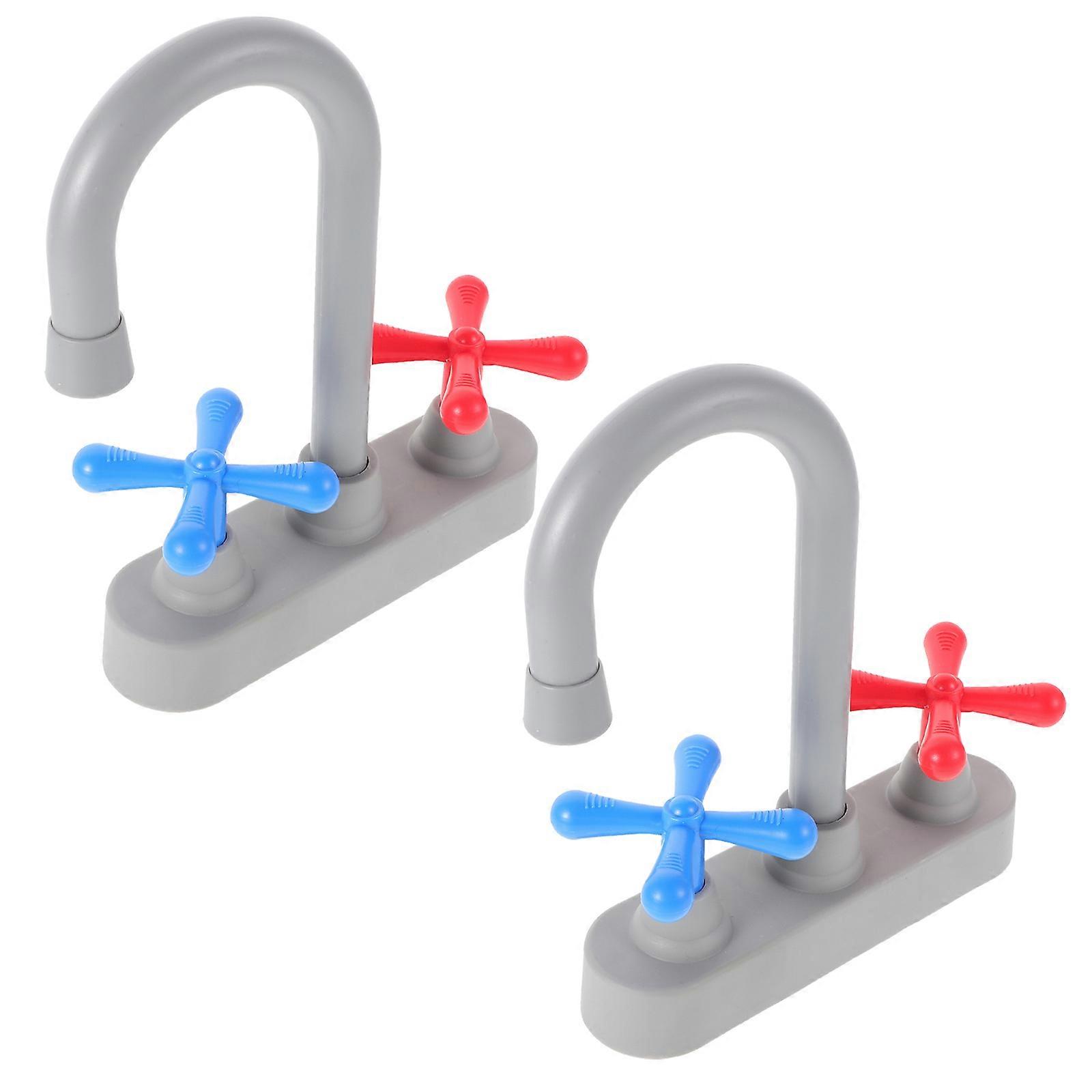 Kitchen Faucet Toy Simulation Replacement for Kids Pretend Play 2Pcs