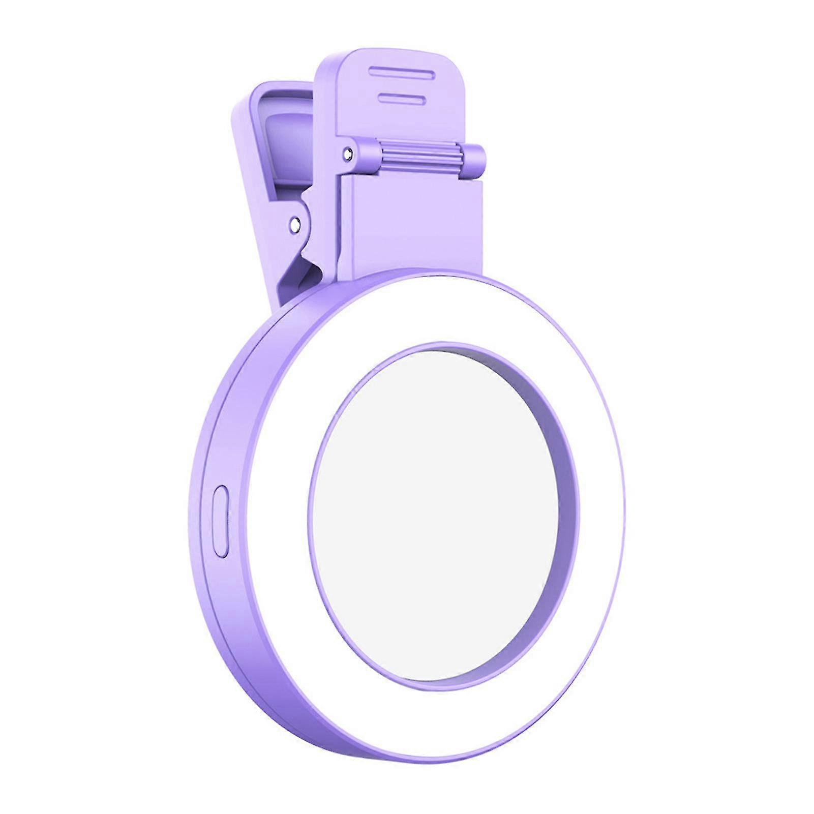 Clip-on Selfie Rings Light with Mirror Multi-Purpose Video Fill Light for Makeup Selfie