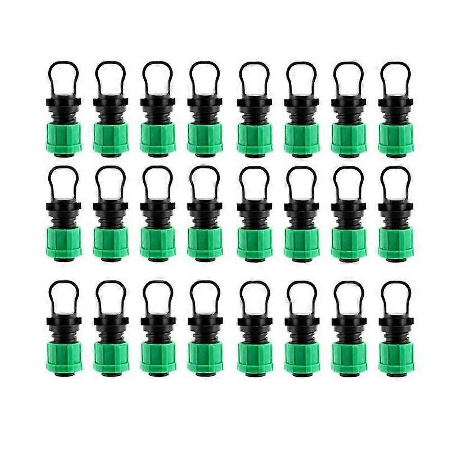 24Pcs Drip Irrigation Tubing End Cap Plug 1/2 Inch Universal End Cap Fitting, for with 16mm Drip Tap