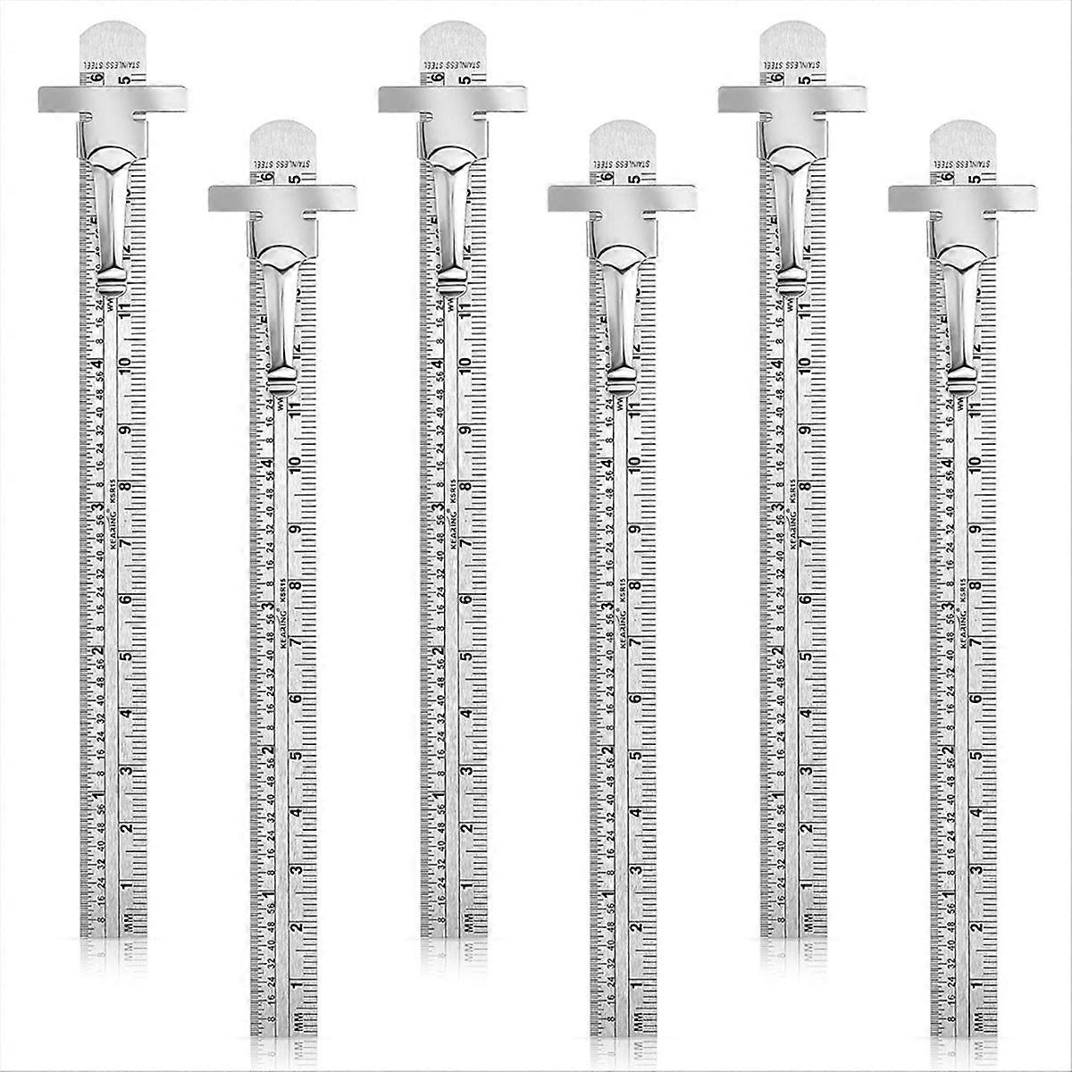 Pocket Ruler with Removable Clip 6 Pieces Precision Pocket Ruler