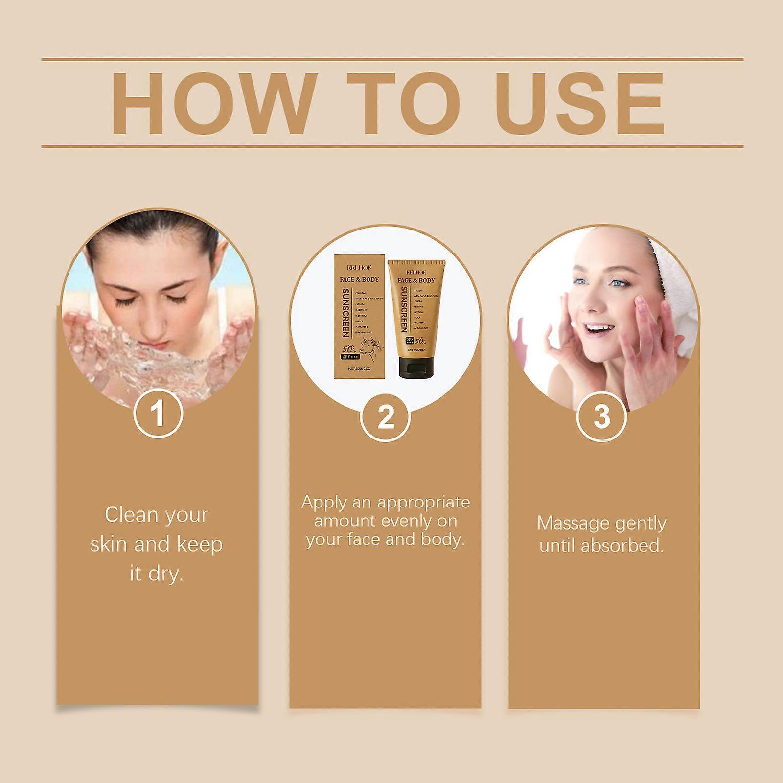 EELHOE Tallow Protective Cream, Outdoor Uv Protection Mild Refreshing Texture Moisturizing And Isolating Cream