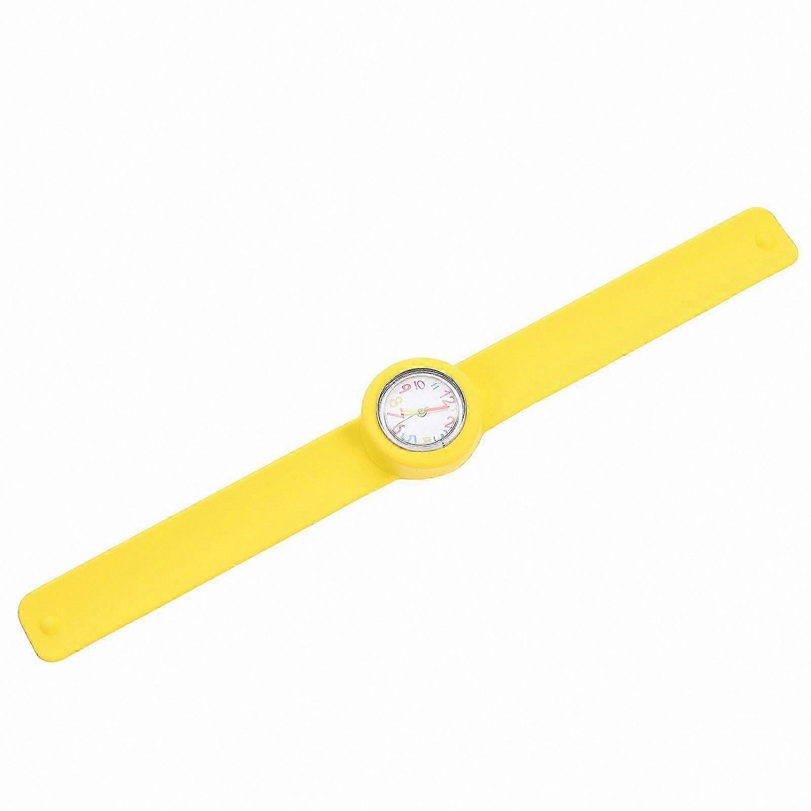 Kids Round Style Slap Watch for Birthday Parties and Time Learning in Yellow, 1 Set