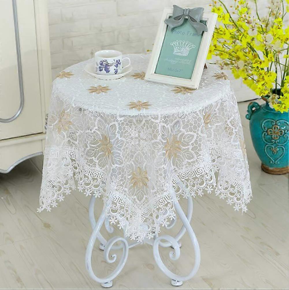 Embroidered Tablecloths Lace Floral Table Cover Rectangle Macrame Cloth Round DustProof Towel Diameter 220cm