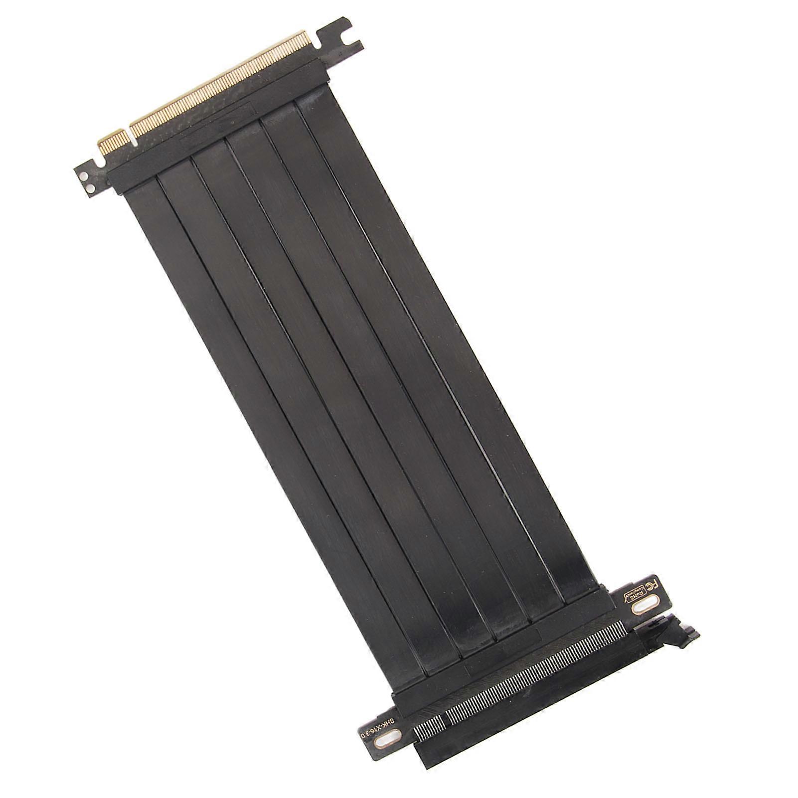 PCIE 3.0 X16 Extender Riser Cable High Shielding Property 180 Degree Flexible PCIE 3.0 Extension Cable for Graphics Card Black 70cm/27.6in