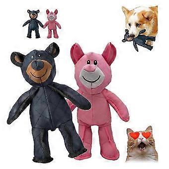2-Pack Indestructible Bear Dog Chew Toy - Heavy Duty Unbreakable Design for Aggressive Chewers (Blue & Pink, Extreme Durability)