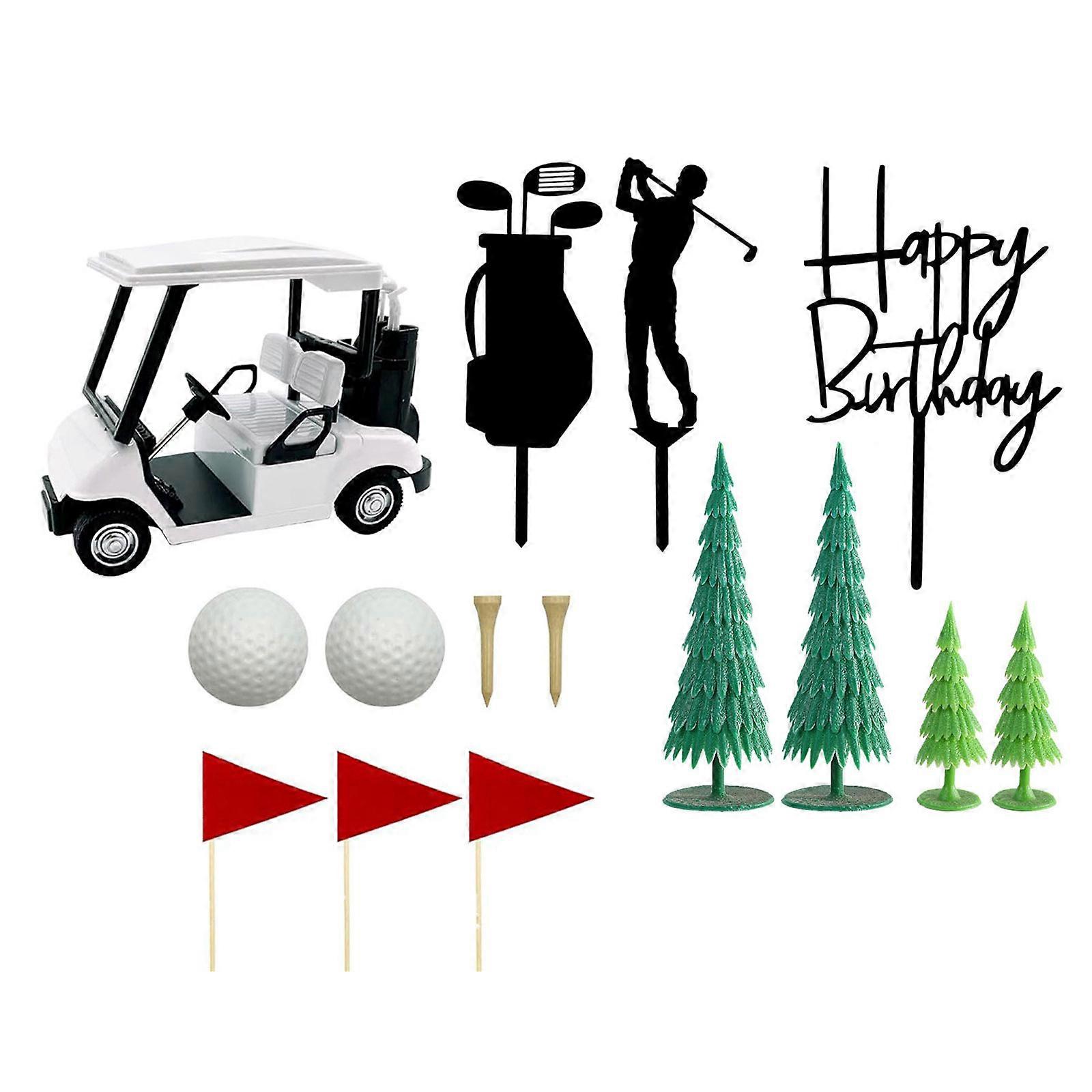 Miniature Golfing Vehicle Queen Cake Leader With Exchangeable Flags For Customizable Party Designs Multicolor