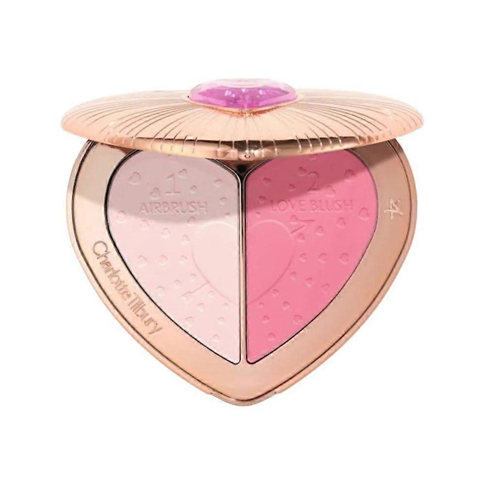Paleta de Blush em Formato de Coração com Duas Cores para Bochechas com Efeito Gradiente Natural, Longa Duração, Todos os Tipos de Pele, Design Adorável, Presente Perfeito