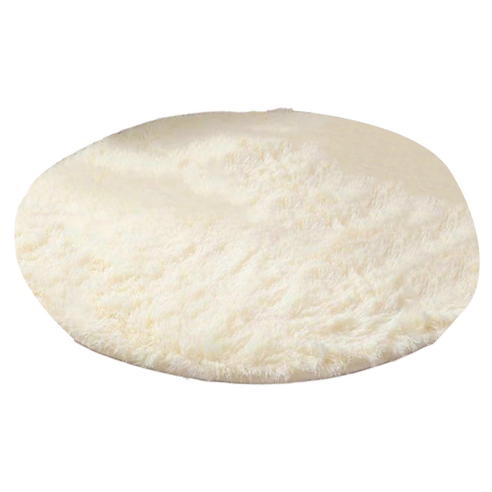 Super Soft Round Fluffy Area Rug - Anti-Slip Bottom, Comfortable Plush (39.37in) - Solid Color Carpet for Bedroom or Nursery