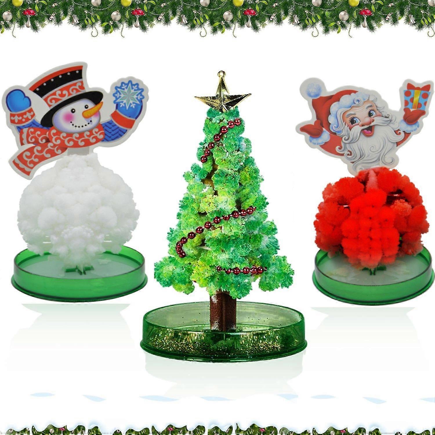 Set of 3 Mini Christmas Tree, Magic Paper Tree, DIY Crystal Breeding Set, Magic Christmas Tree, Magic Growing Christmas Tree Kit, Science Kits and Toy