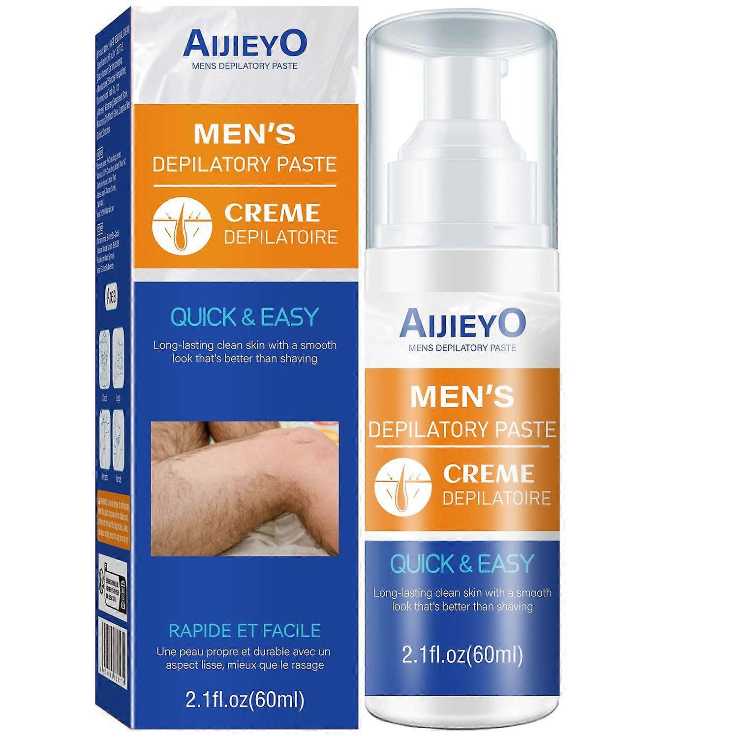 Crème dépilatoire 5 minutes pour éliminer les poils en douceur sans abîmer la peau, douceur soyeuse longue durée, unisexe 60 ml