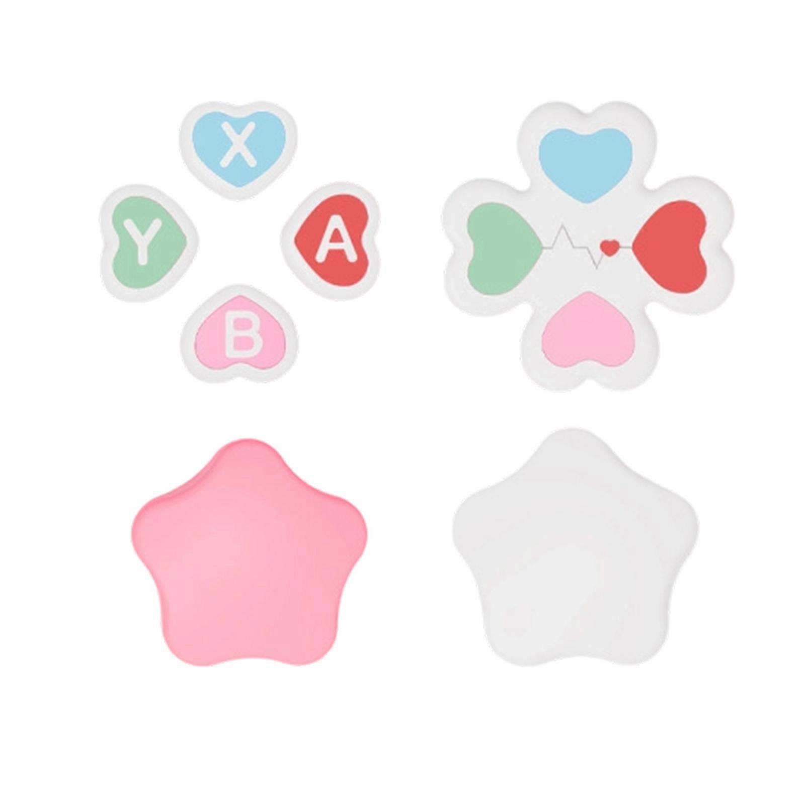 Universal Silicone Controller Button Thumbstick Protectors Wear Resistant Joystick Cover Caps for NSW2 Improved Handling  Pink and white color