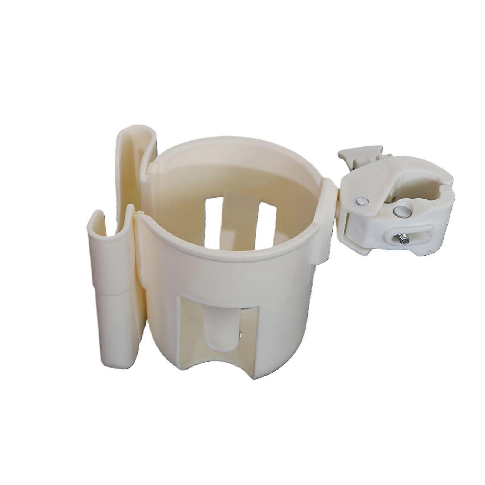 Rotatable Strollers Drink Holder Organiser Pushchair Attachment Snap On Design Cup Stand for Parent Convenience  White