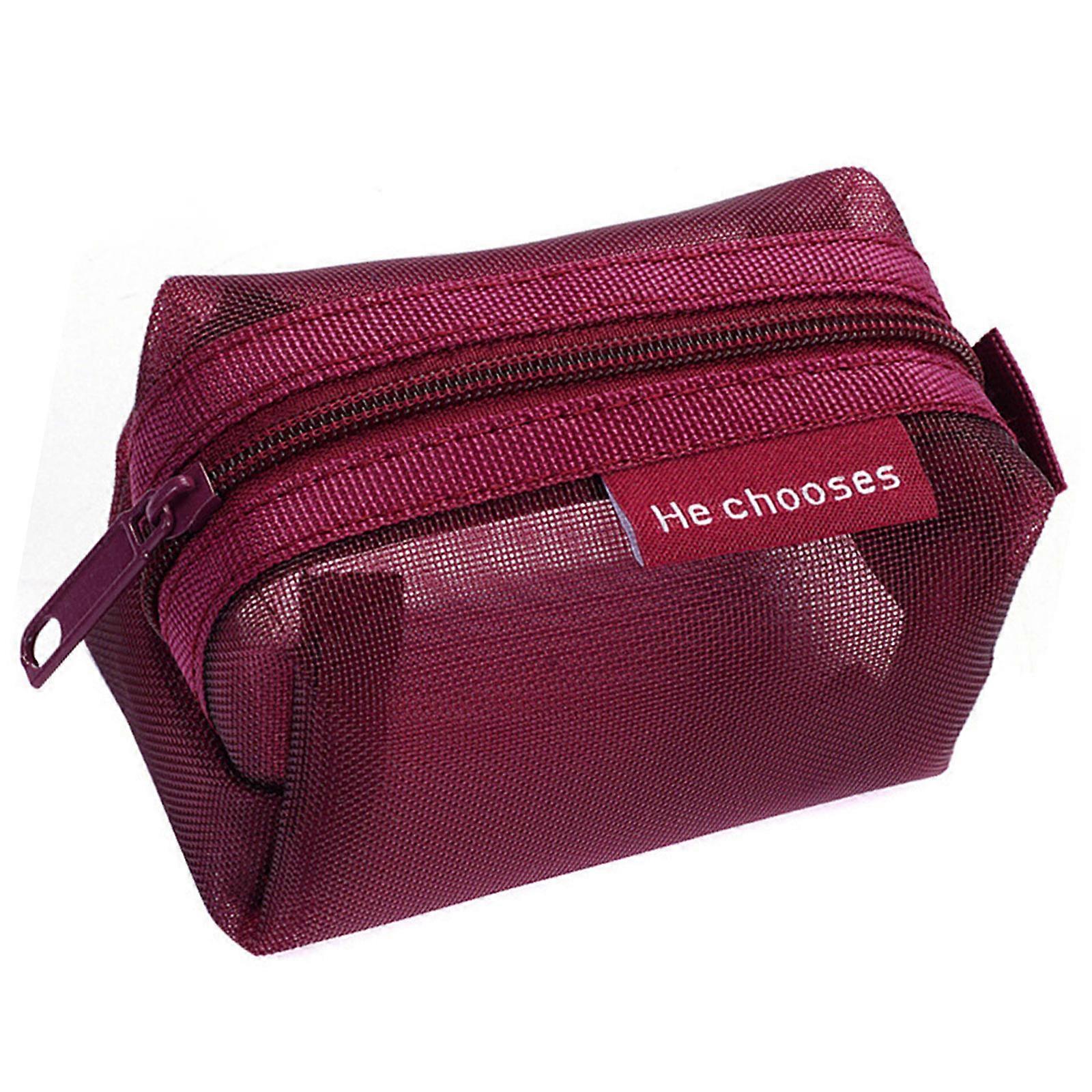 Waterproof Retro Keychain Container Small Bag For Office Supplies Individualized Items  Red