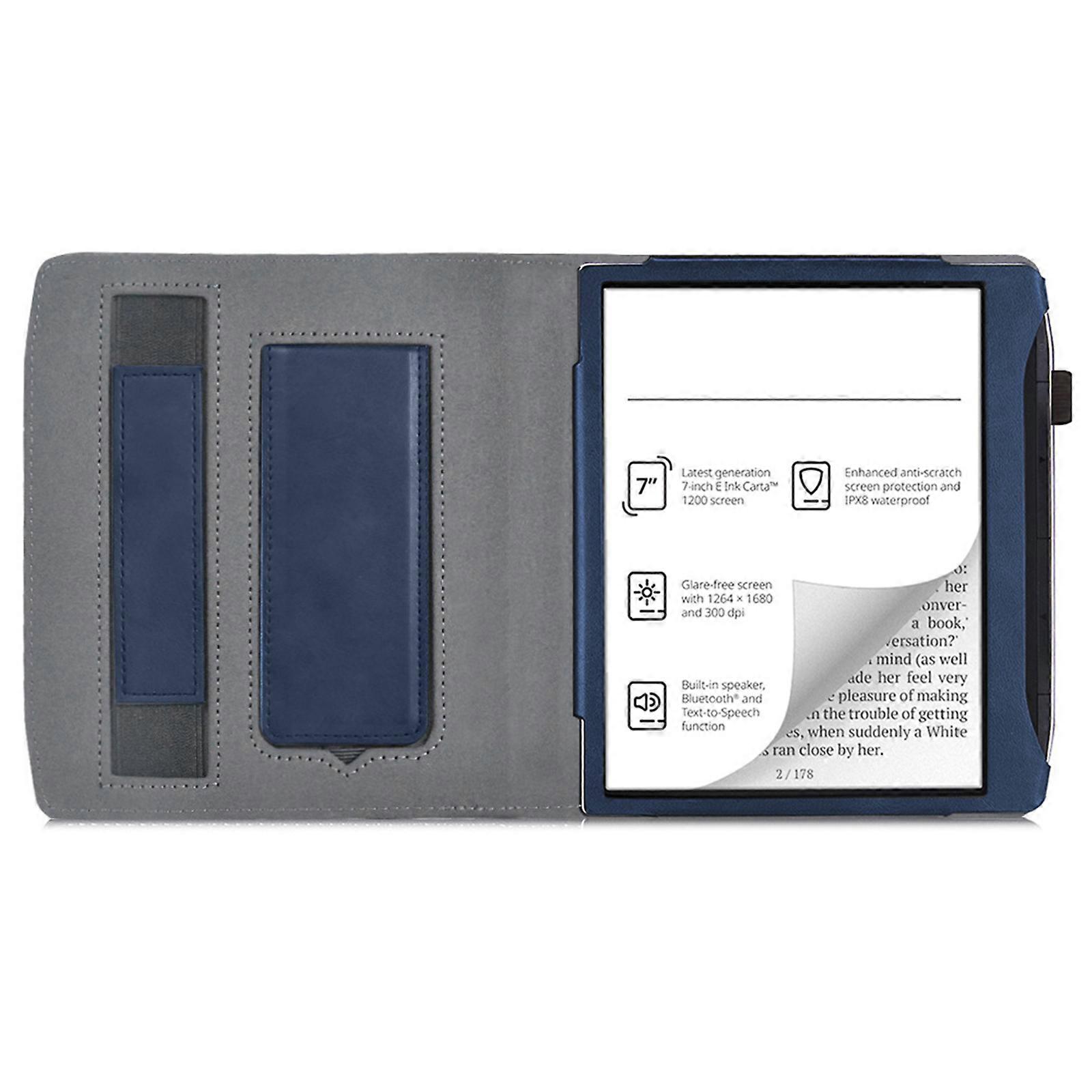 Seven Foot EMAIL Reader Case With Magnetic Ending And Multiple Corner Stand For Secure Grasps Complimentary Reading  Navy Blue