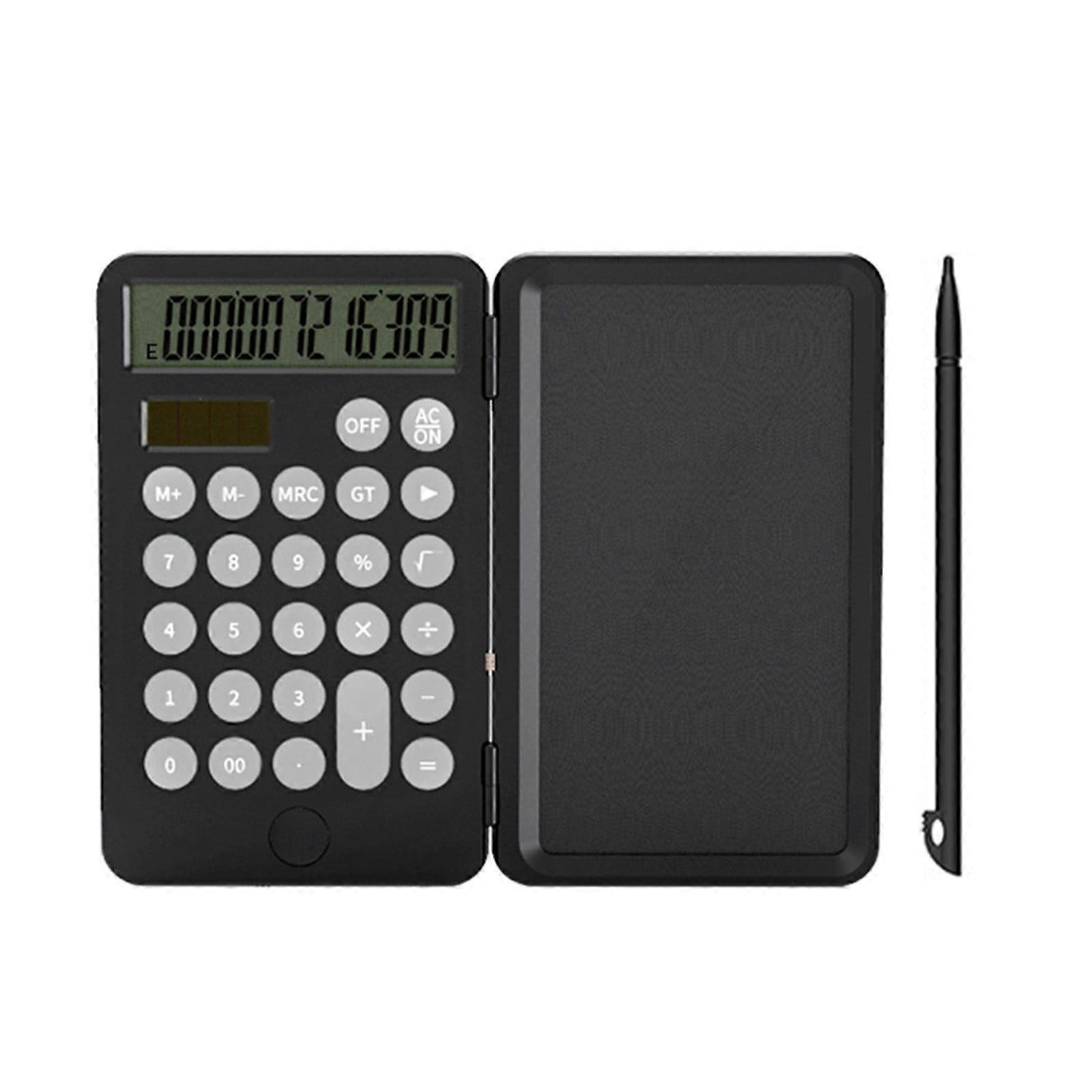 LCD Dual Display 12-Digit Scientific Calculator with Writing Tablet, Compatible with School & Office, Pocket Size Foldable Design