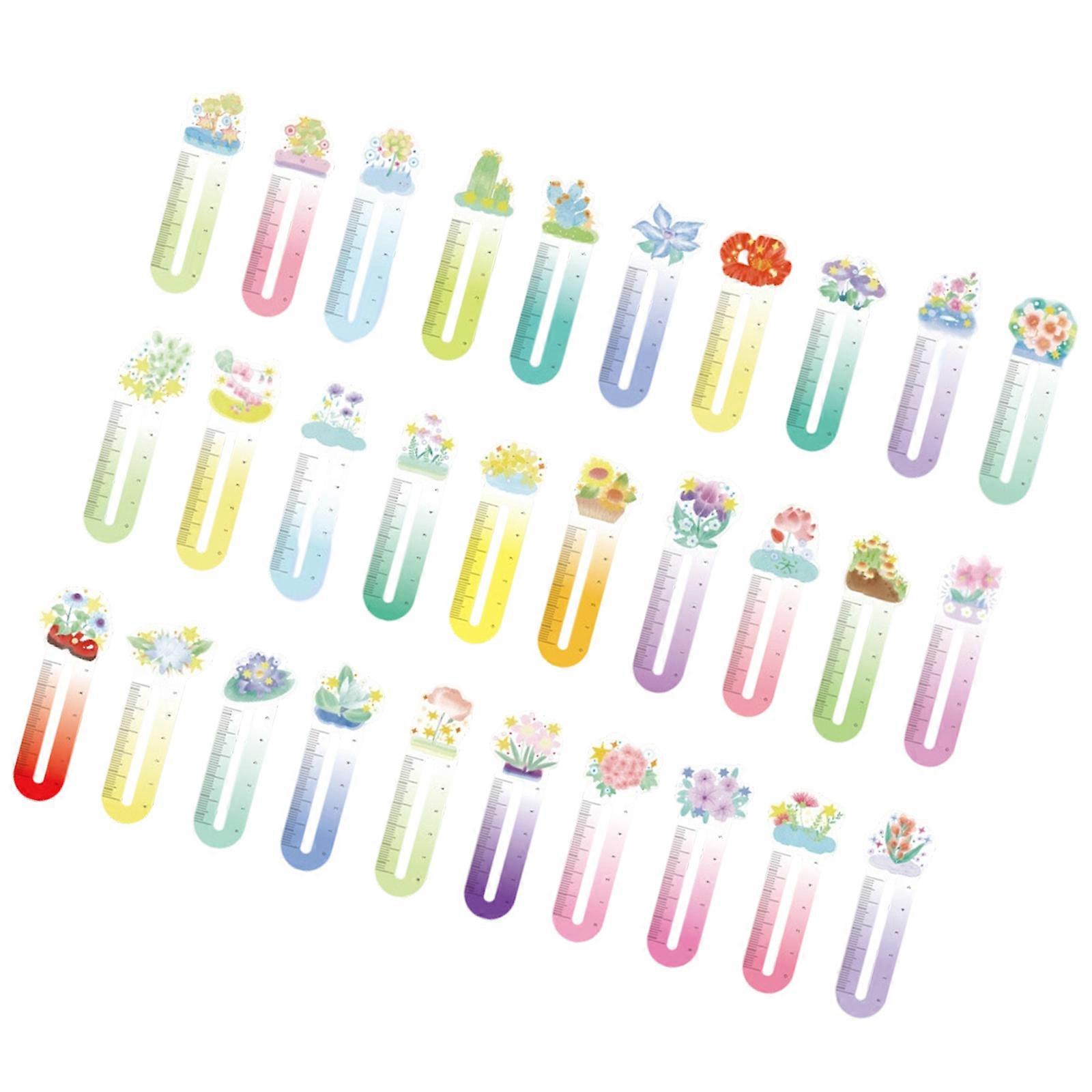 30Pcs Multipurpose Paper Bookmarks Ruler Bookmarks Book Page Holder Mark Reading Aid For Daily Journaling Underlining Multicolor