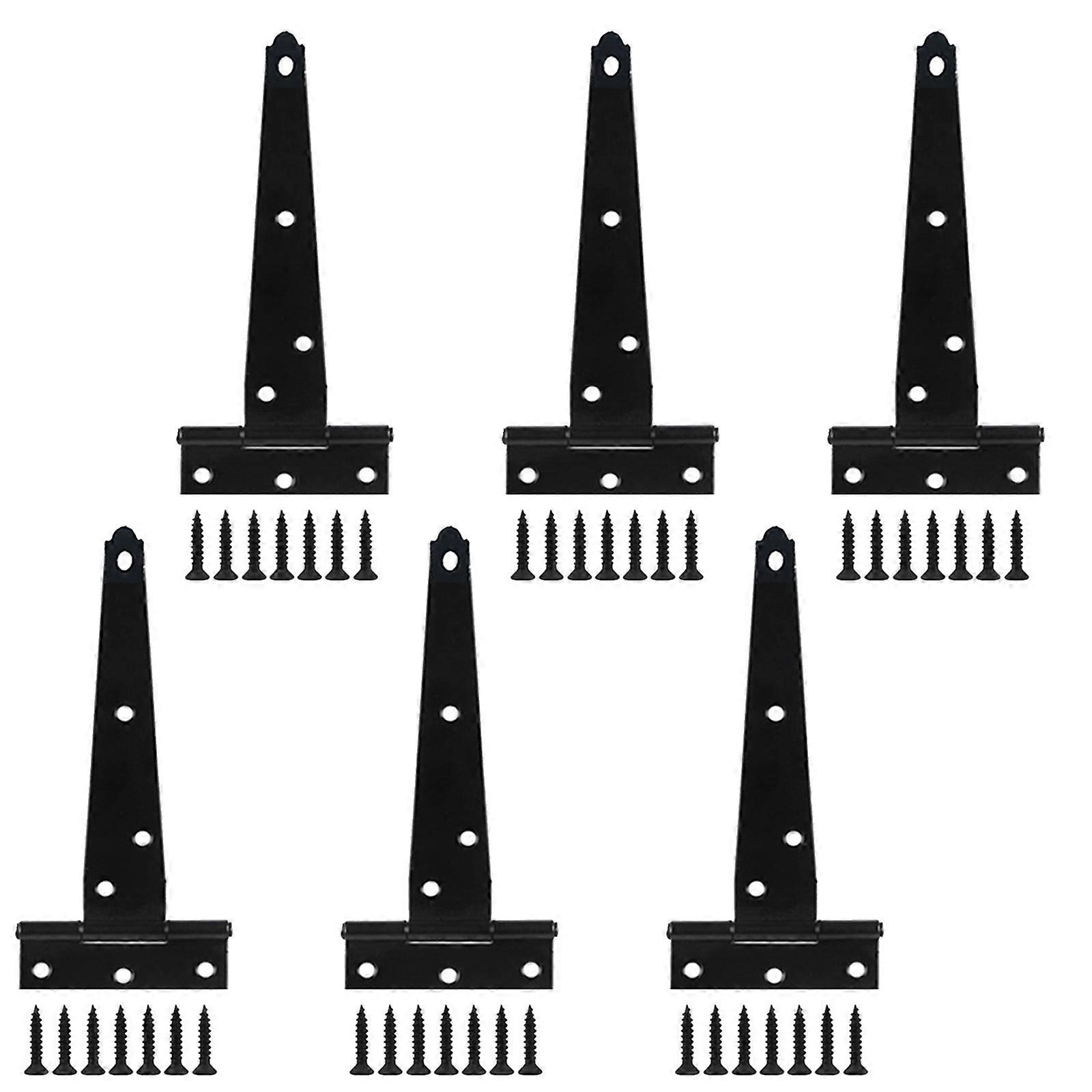 Heavy Type Iron Plated T Type Hinges Universals Includes Mounting Screws for Wooden Gate Sheds Window  6 inches
