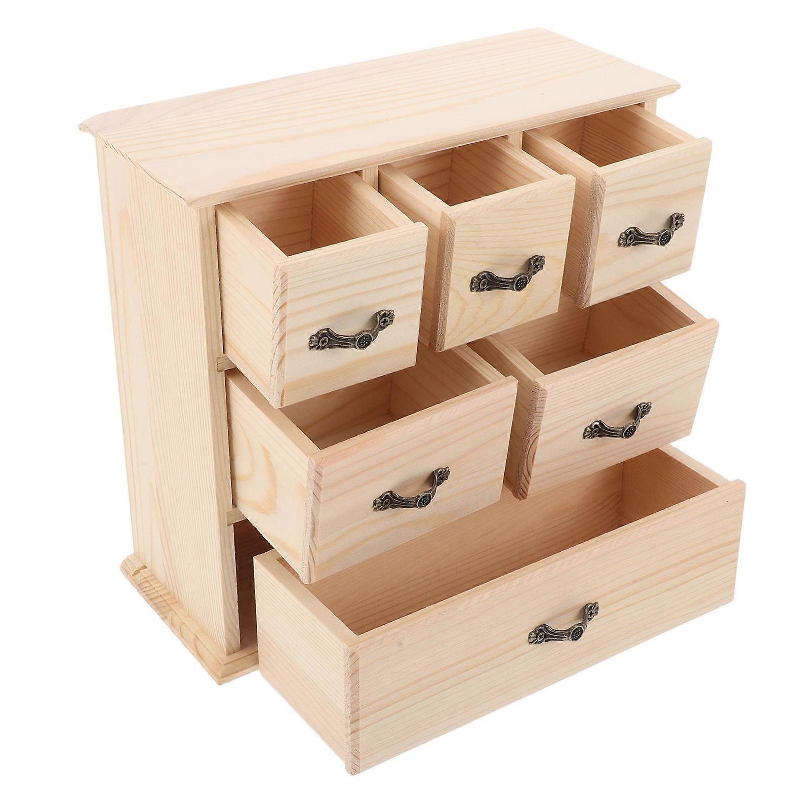 Multifunctional Wooden Desk Organizer Box for Storage with Compartments