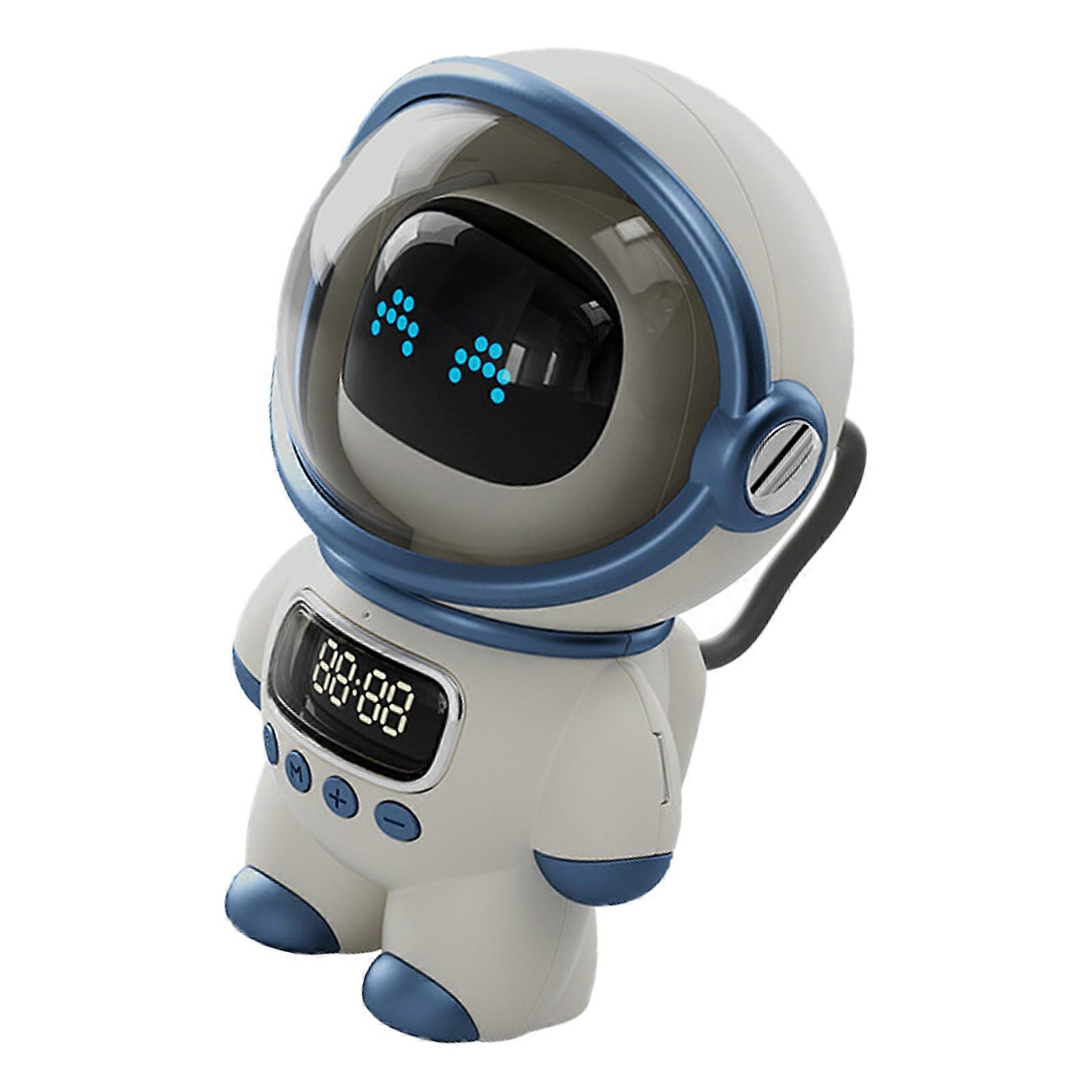 Wireless Bluetooth-compatible Speaker Intelligent Interactive Speaker Night Light with Clock Display Alarm Clock Setting  White