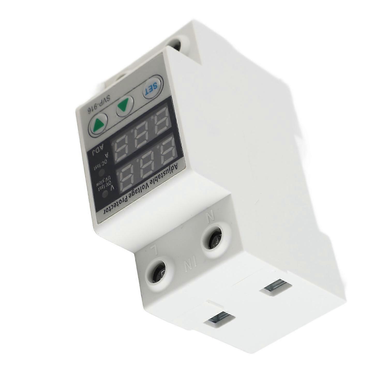 Intelligent Single Phase Adjustable Over Voltage Under Voltage Current Protector 230VAC(63A)