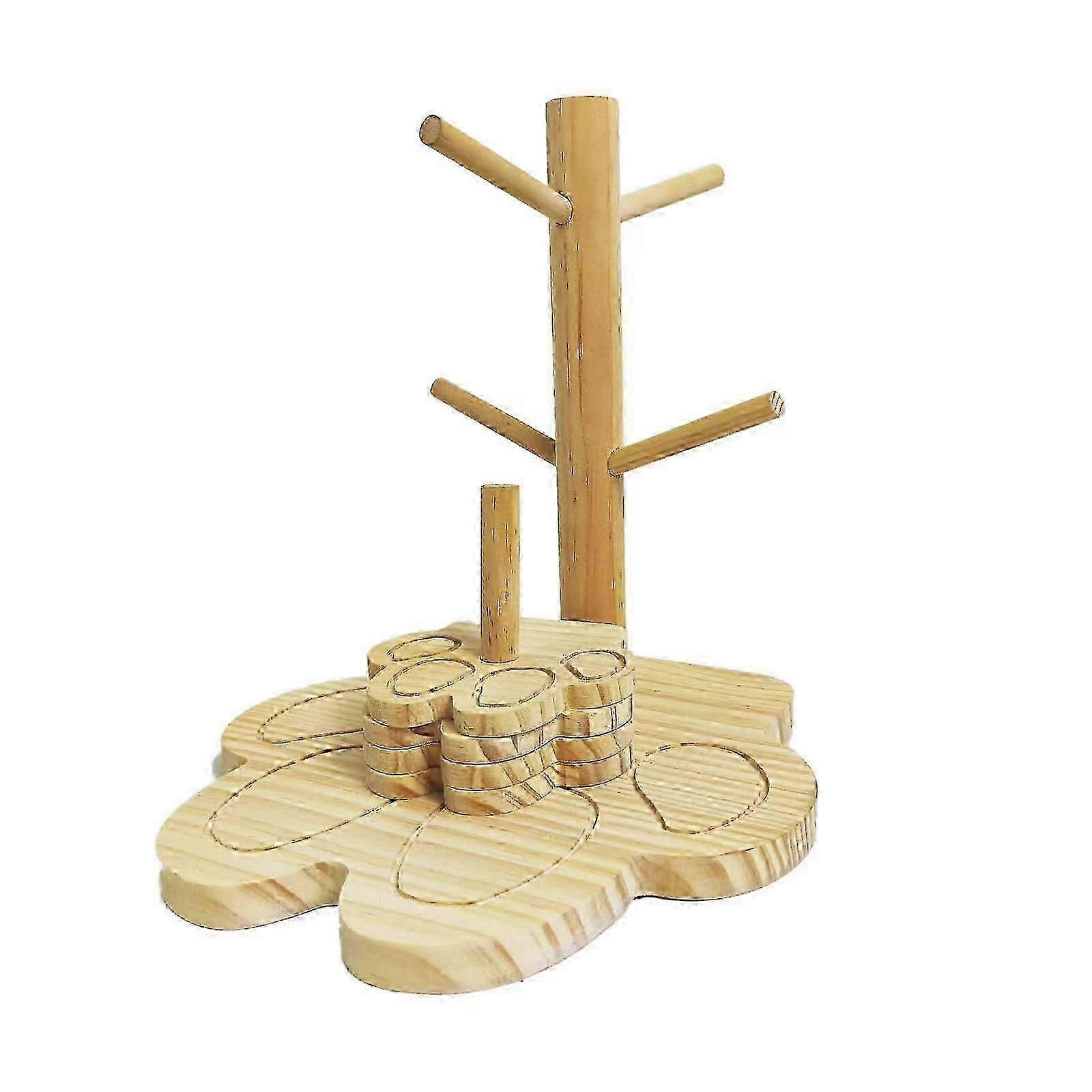 w Mug tree with coasters, 4-cup storage rack, inches 9.84x9.84x9.84