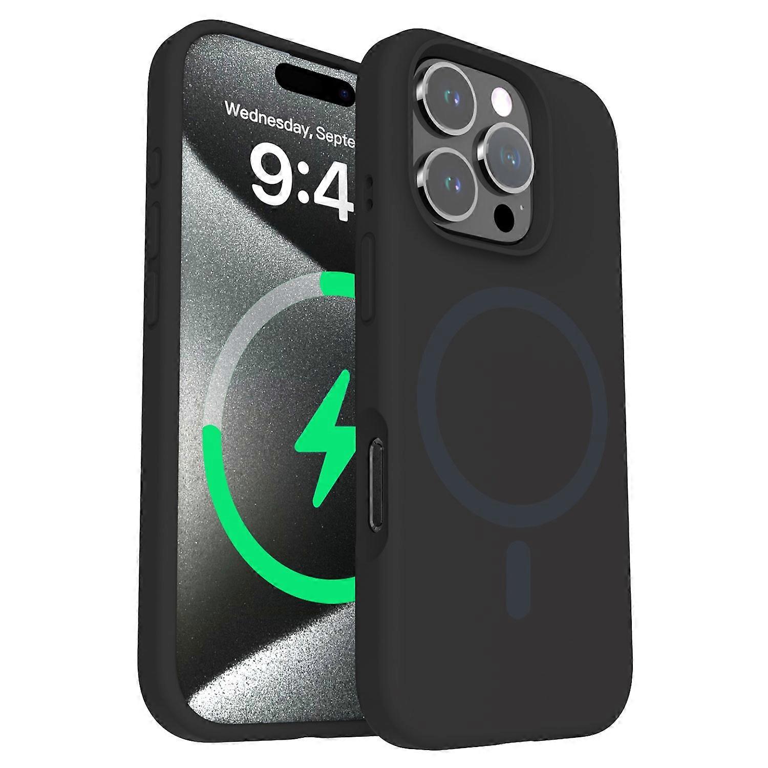 For iPhone 16 Pro Max Case Compatible with MagSafe PC+Liquid Silicone Phone Cover