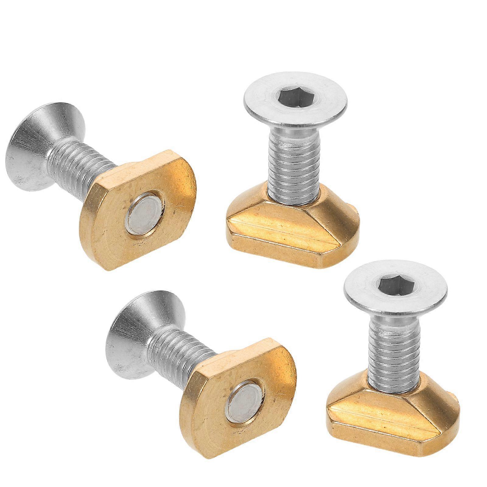 1 Set Brass T-Nut with Screw: M6 Sliding Nuts for Hydrofoil and Surfboard Mounting with Hexagonal Screws - Anti-Corrosion Foil Board Hardware