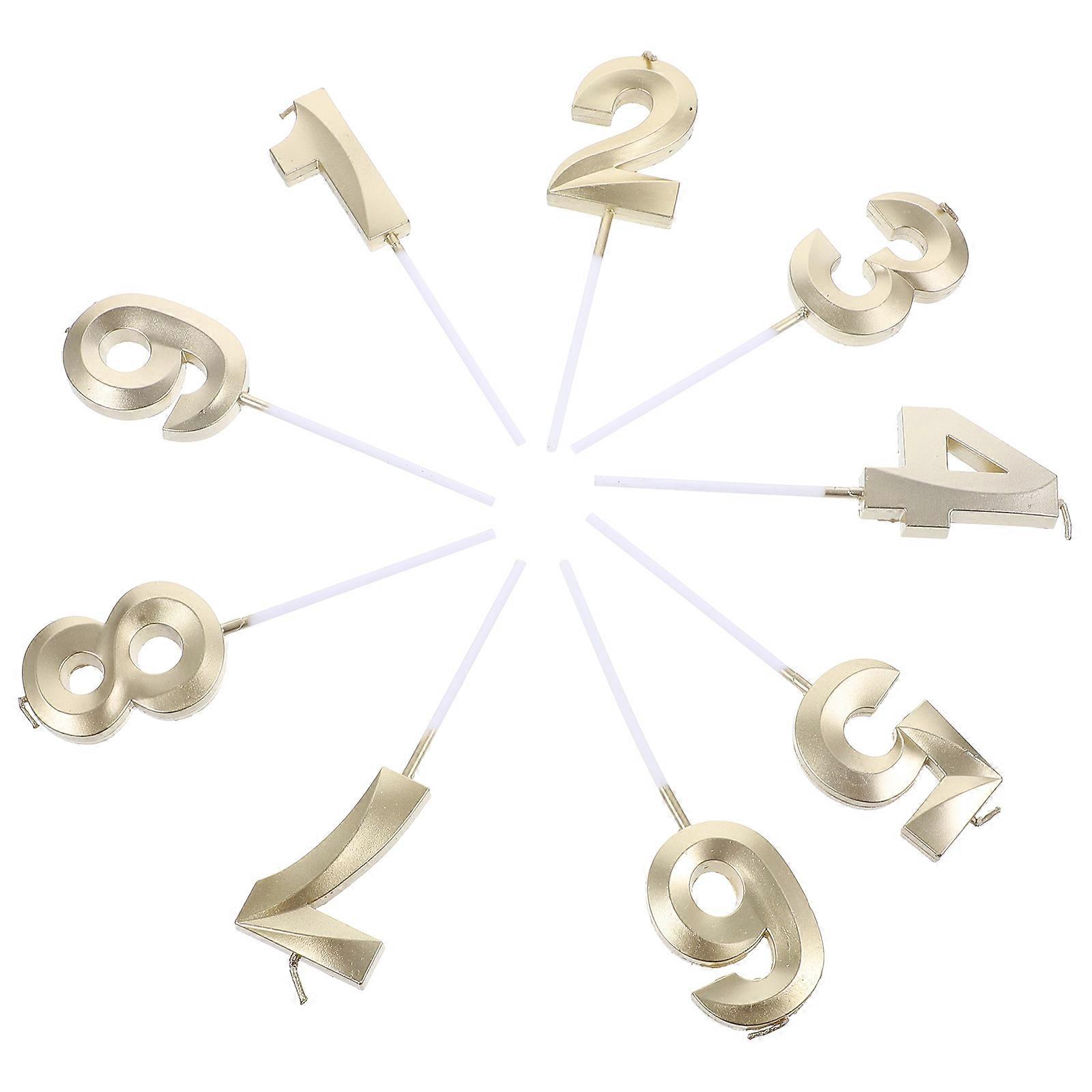 9pcsバースデーケーキ番号キャンドルサイン3D番号ディスプレイキャンドルバースデーケーキデコレーションキャンドル(1-9)