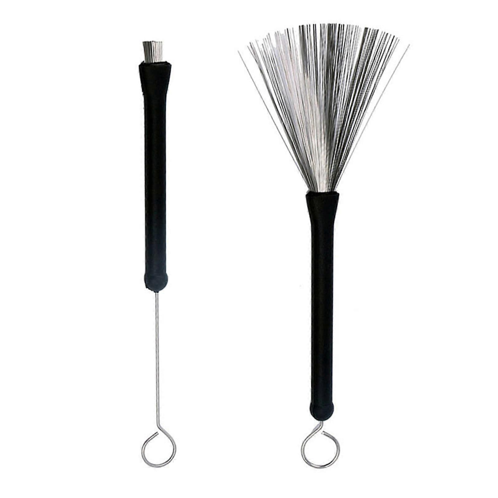 Retractable Steel Wire Drum Brushes 32cm with Plastic Handle for Jazz Percussion Playing