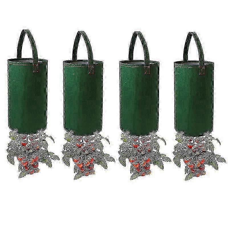 2025 4pcs-upside Down Tomato Planter(requires Plants,soil And Fertilizer, Not Included) Sturdy Hanging Handle Thickened Breathable Felt Cloth