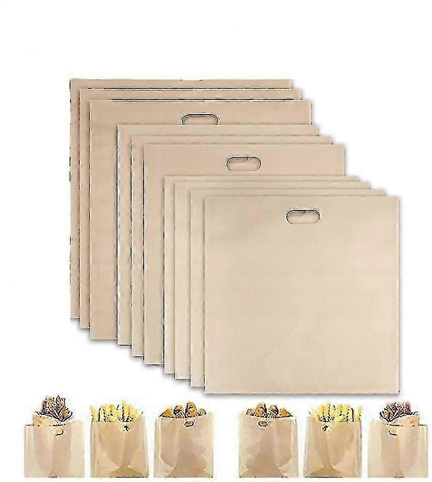 Reusable Non-Stick Toaster Bags 10 Pack, Washable Toaster Liners for Sandwiches & Toast