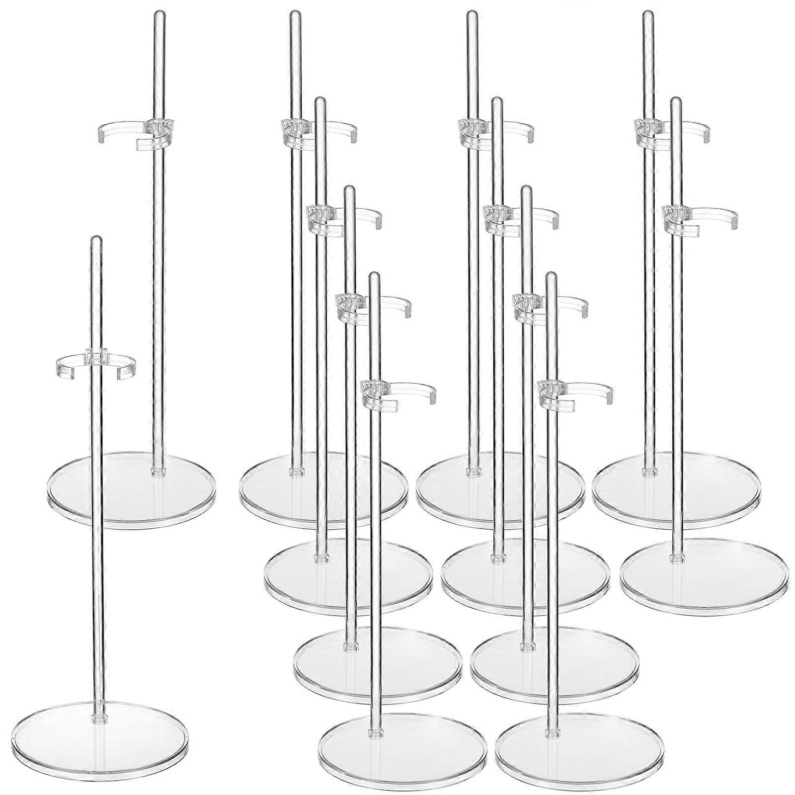 Doll Display Holder Mini Transparent Adjustable Doll Stand 60Pcs