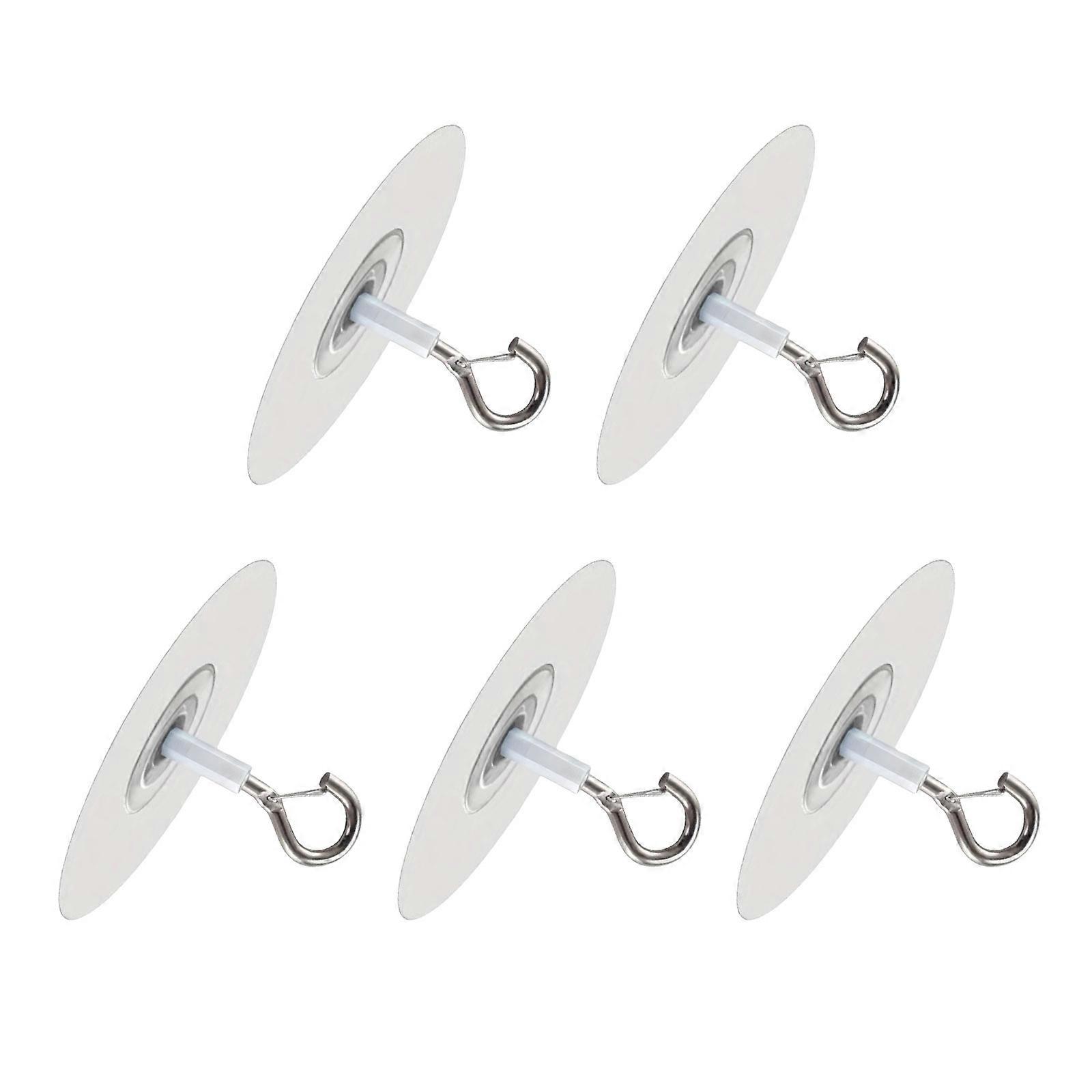 Pack of 5 Ceiling Mount Hooks with Powerful Adhesive Easy Install for Decorations Hold Securely No Marks Left on Walls  6.5cm