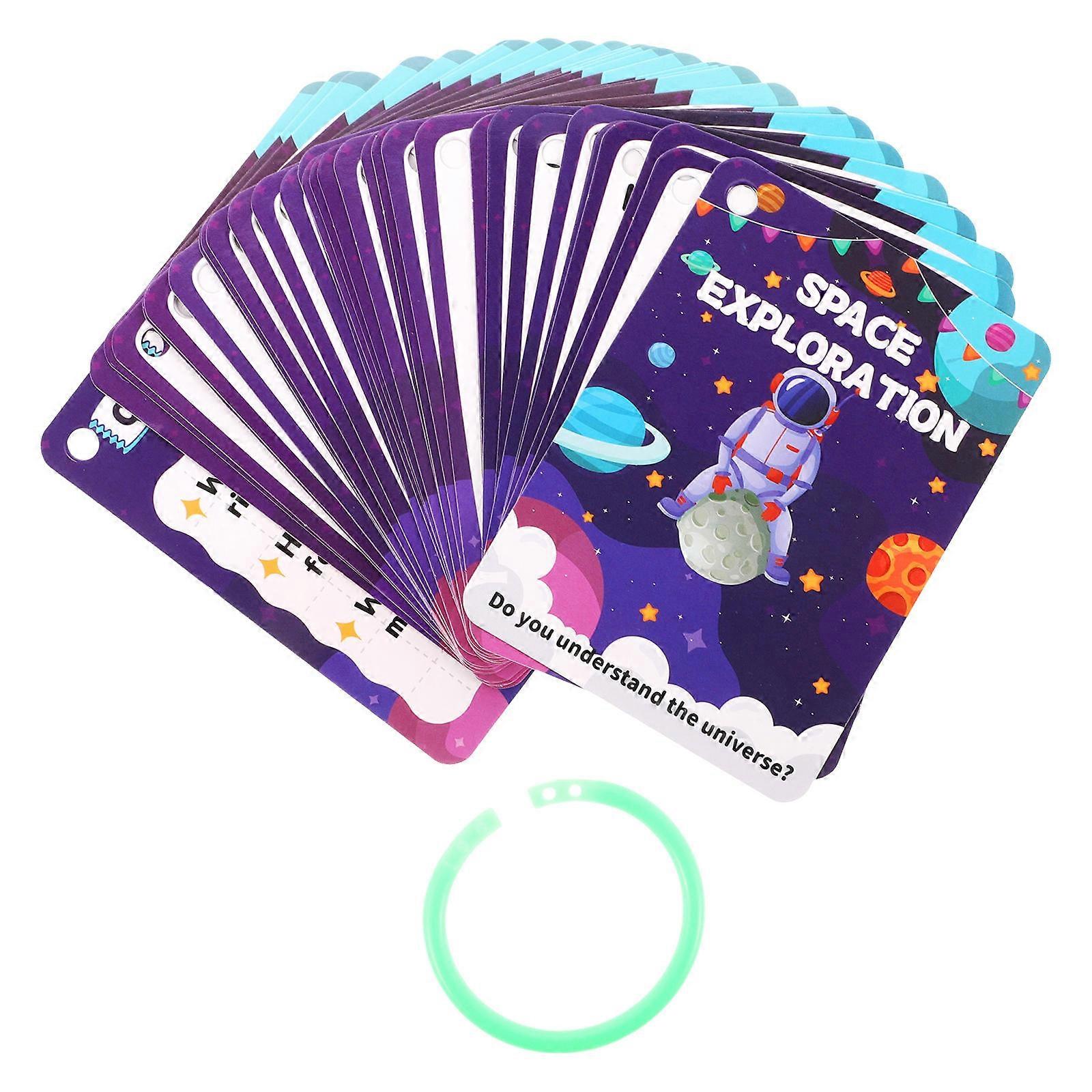 Space Planet Learning Cards Flash Cards for Kids 34Pcs Outer Space Set