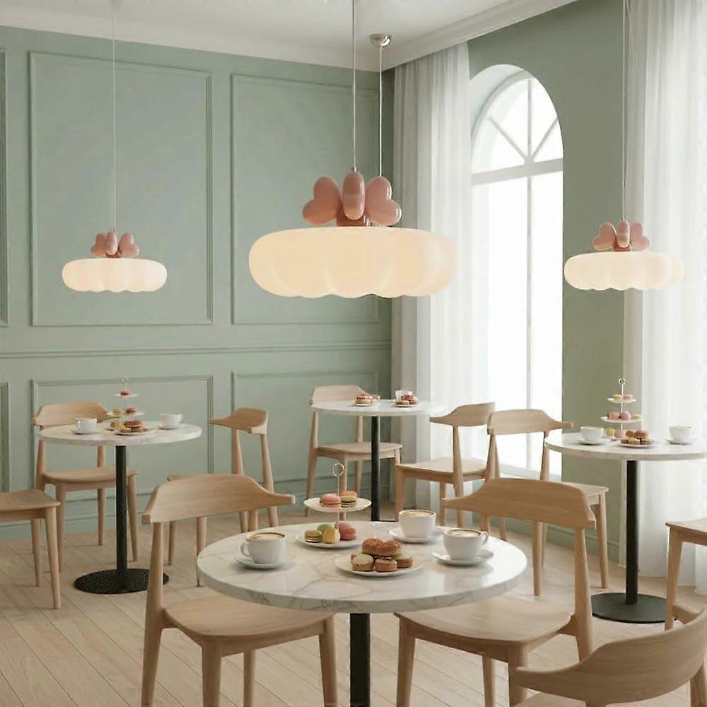 Kids Pendant Light with Whimsical Cloud Bow Design, Modern LED Hanging Lamp, Adjustable Height