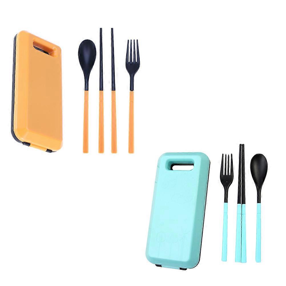 Flatware Set Folding Cutlery for Eating Use 2Sets with Storage Case
