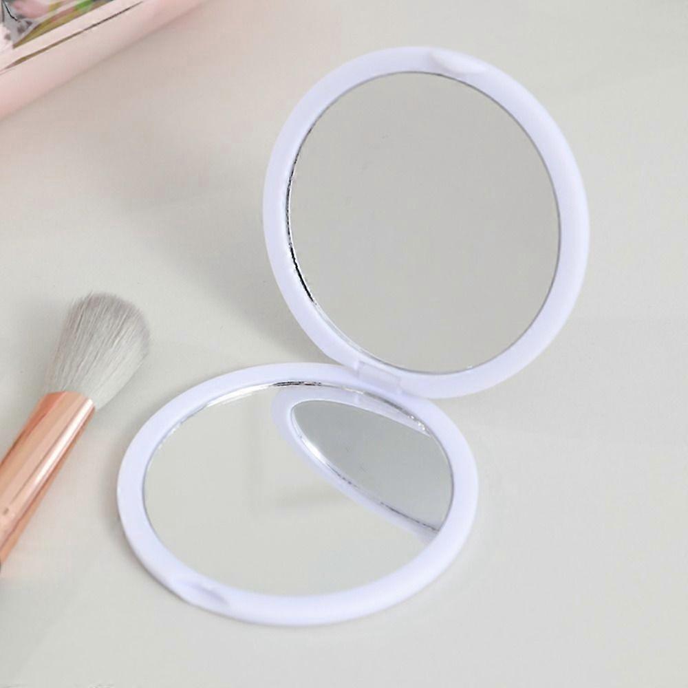 Simple Mini Hand-Held Mirror Double-Sided Folding Make-Up Mirror Portable Plastic Pocket Mirror Student